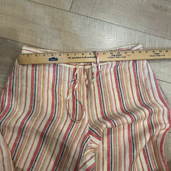 BOSTON PROPER WOMENS MULTI COLOR STRIPE LINEN PANTS NEW SIZE 14 - Picture 6 of 12